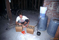 Karl bottling beer