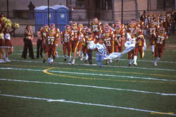 Jake Heinzelman running with the team, Menlo Atherton High