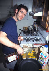 Scott making breakfast