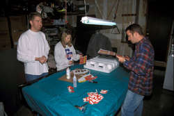 Brian, Erin and Charlie busy getting things ready
