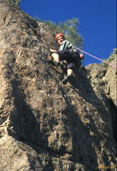 Karl climbing at Mt St Helena
