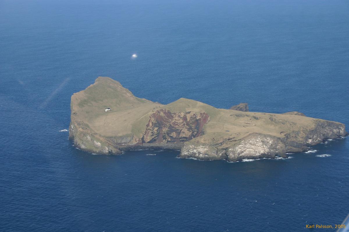 Offshore island and puffin house