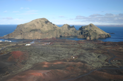 Looking across the lava field to the kletturs