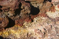 mineral colours on the top of Eldfell
