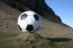 Arbitrary soccer ball monument