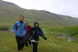 Walking back up, warm, damp and very refreshed