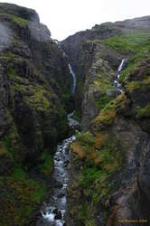 First view of Glymur up the gorge