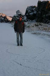 Mike made lovehearts in the snow for his truelove