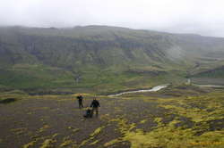 Nerida and Jared on a plateau above the Núpsá (exit stage right)