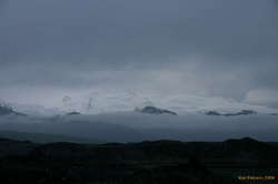 A low band of cloud near Skaftafell, Öræfajökull in the background