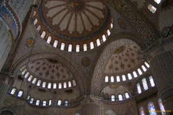 Blue Mosque interior (wires are for lights)