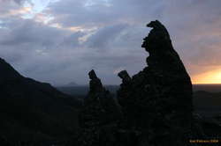 Lava pinnacles, Keilir in the distance