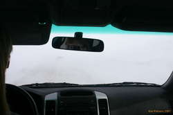 Whiteout conditions driving home
