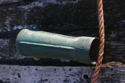 Measuring device? (below the waterline on the bow end of the boat)