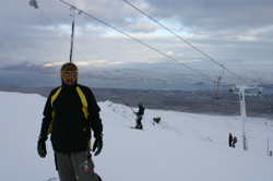 Damo at the top of the lifts