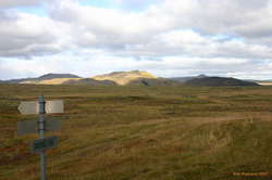 Sandfell is the low dark hill on the right