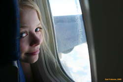 Silja on the plane
