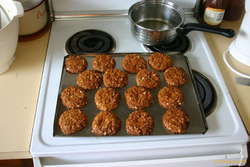 Rolled oats biscuits, straight from the oven
