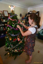 Helen decorating the tree
