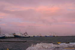 Sunset on trawlers