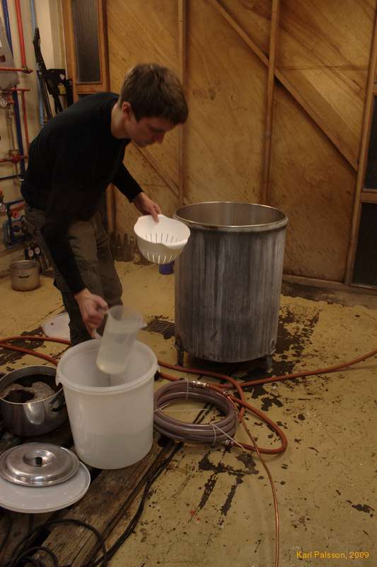 Sparging, also showing monster counter flow chiller