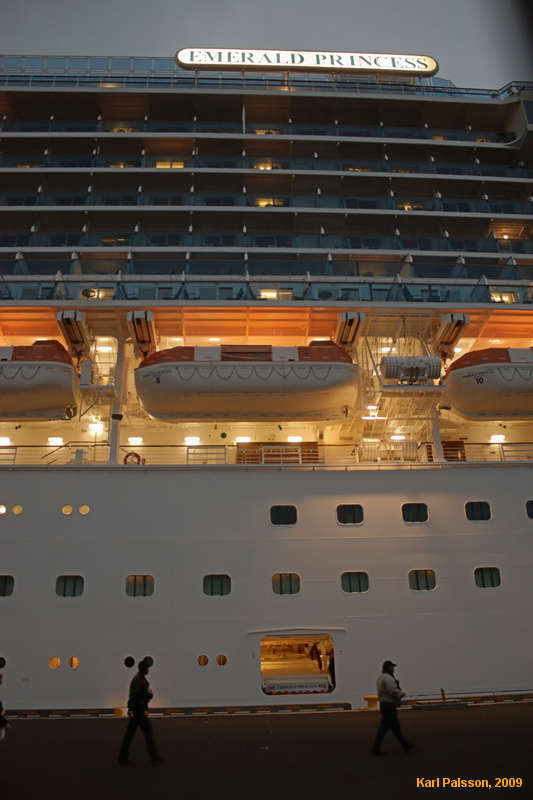 The 'Emerald Princess' getting ready to leave
