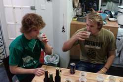 Joakim and Bjarni tasting Christmas beers