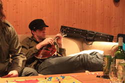 Liam chillin with his mandolin