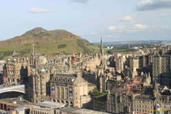 Arthur's Seat behind the Old Town, from the Scott Monument