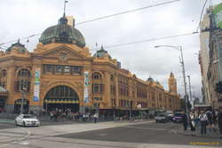 Flinders Street Station, arrived in Melbourne