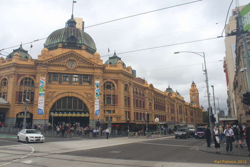 Flinders Street Station, arrived in Melbourne