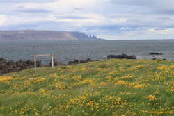 Looking across Munaðarnes towards Drangaskörð