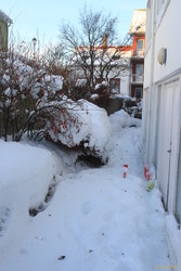 Snowy back footpath