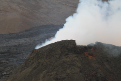 Original crater now mostly smoke