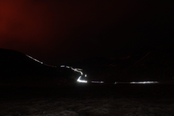 Line coming down route A, plus volcano glow