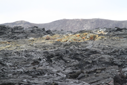 Sulfur in the old lava field