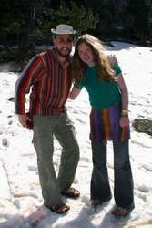 Jared and Nerida, snowbunnies in birkenstocks