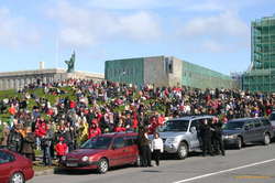 Just some of the horde of onlookers
