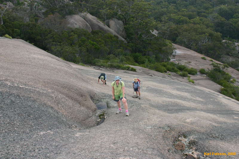 Matthew, Helen and Mum coming up West Bald Rock
