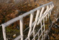 Cool ice on the fence