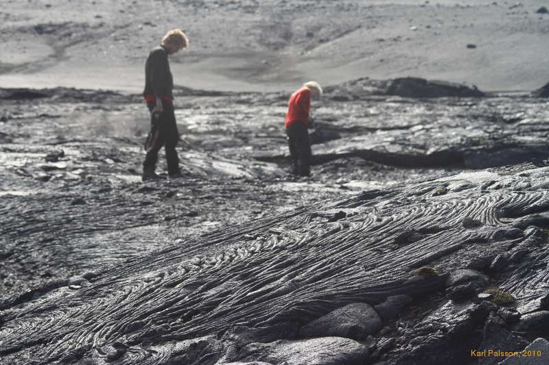 Bjöggi and Ásta in the lava