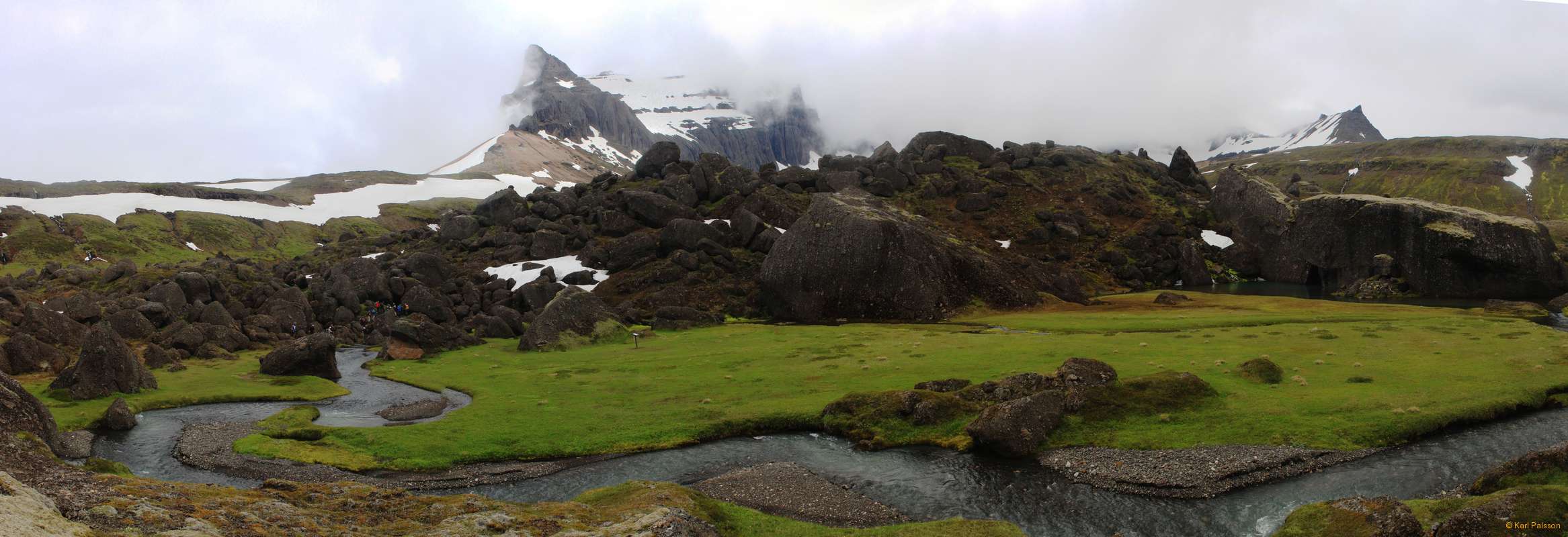 Lower meadow at Stórurð