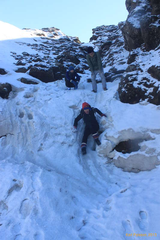 Slippery slide in the creek bed