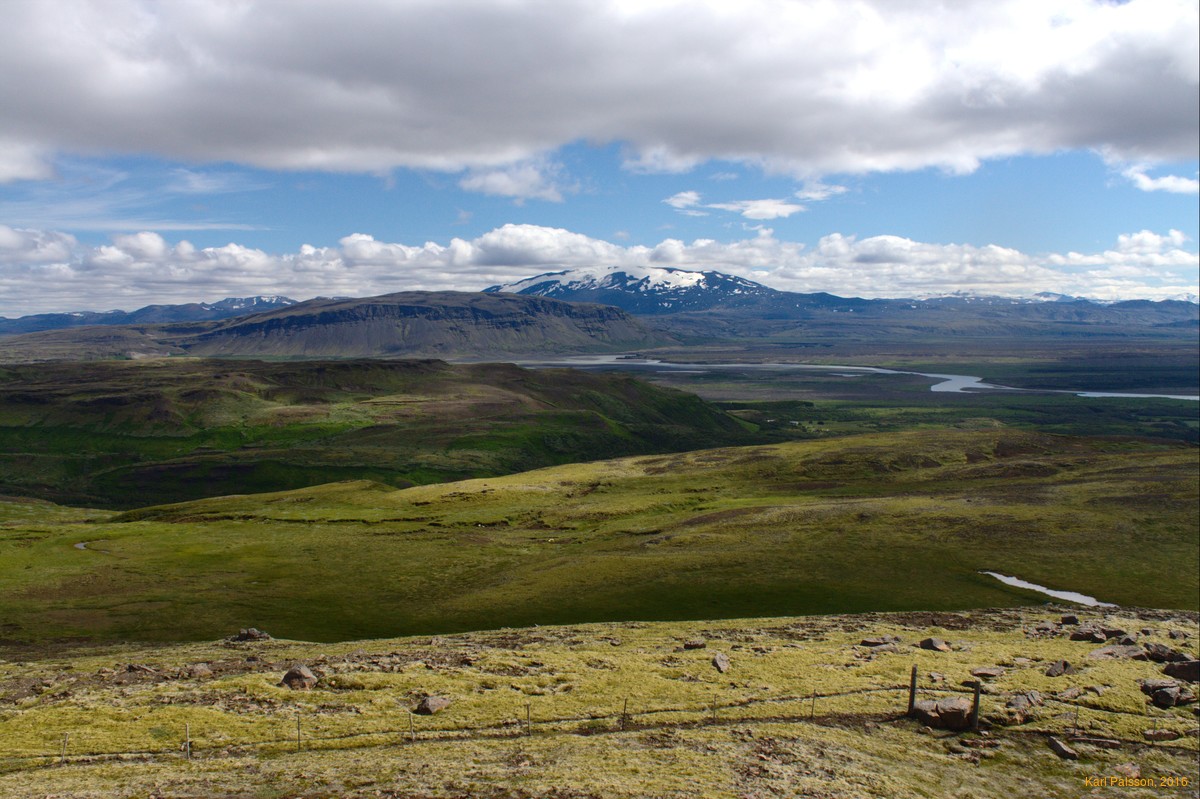 From Sniðhólar across Seljatungur to Búrfell and Hekla