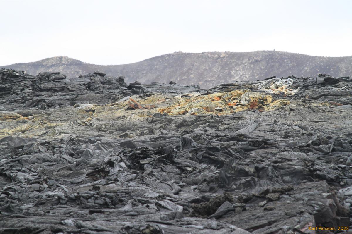 Sulfur in the old lava field